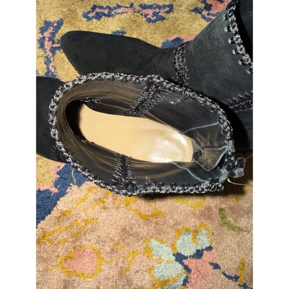 $850 Alexandre Birman Women's Black Benta Embroidered Ankle Bootie Boot sz 37.5 - Picture 12 of 14